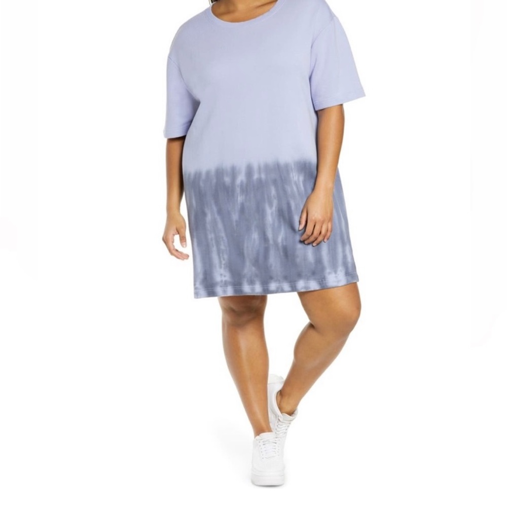 Zella purple tie dye short sleeve sweatshirt dress